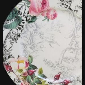 Set 4 (8 Total) Rose Dinner Plates American Atelier Rose Toile 5232 MINT 10"